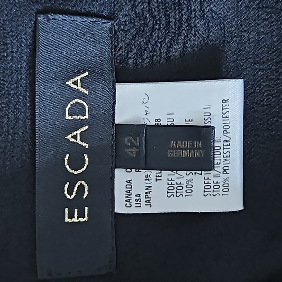 Escada black floral flowy skirt-42 - Picture 6 of 9